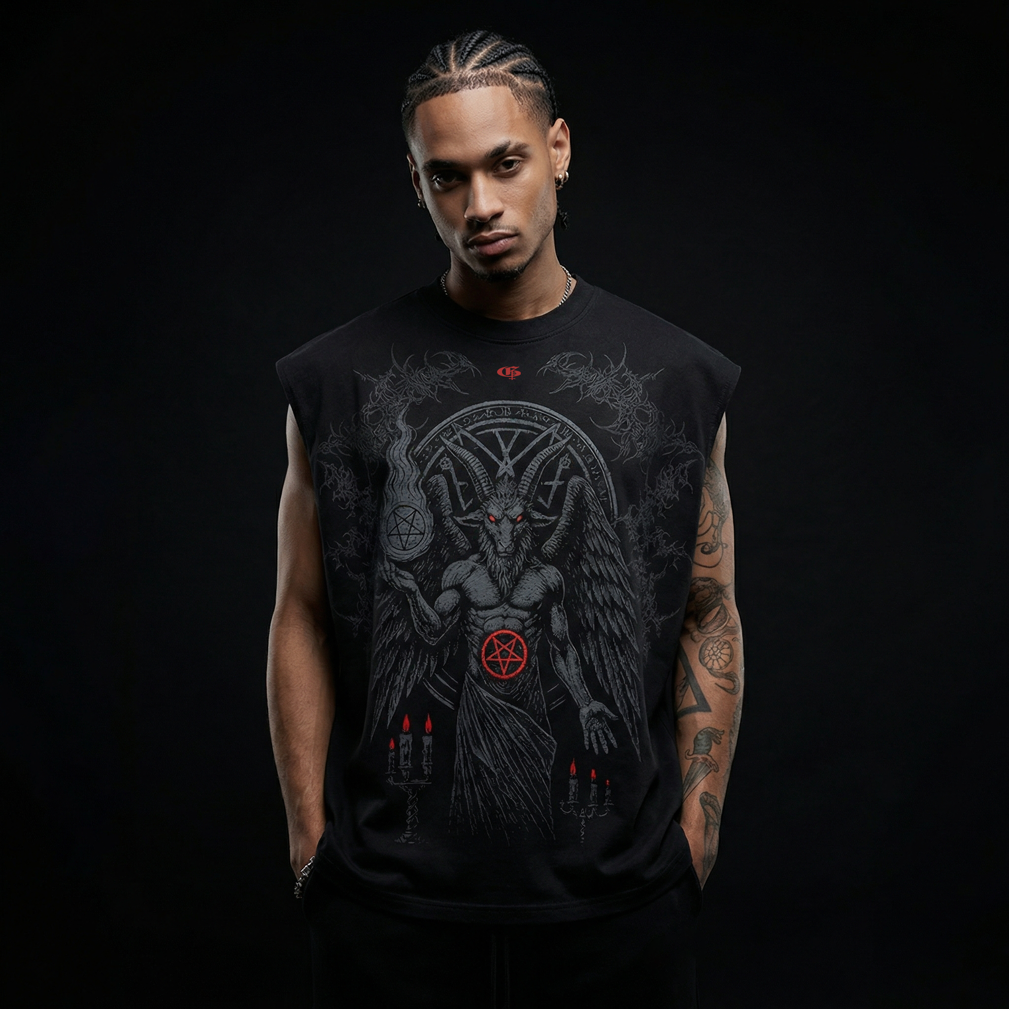 Heathen Black Boxy Unisex Vest