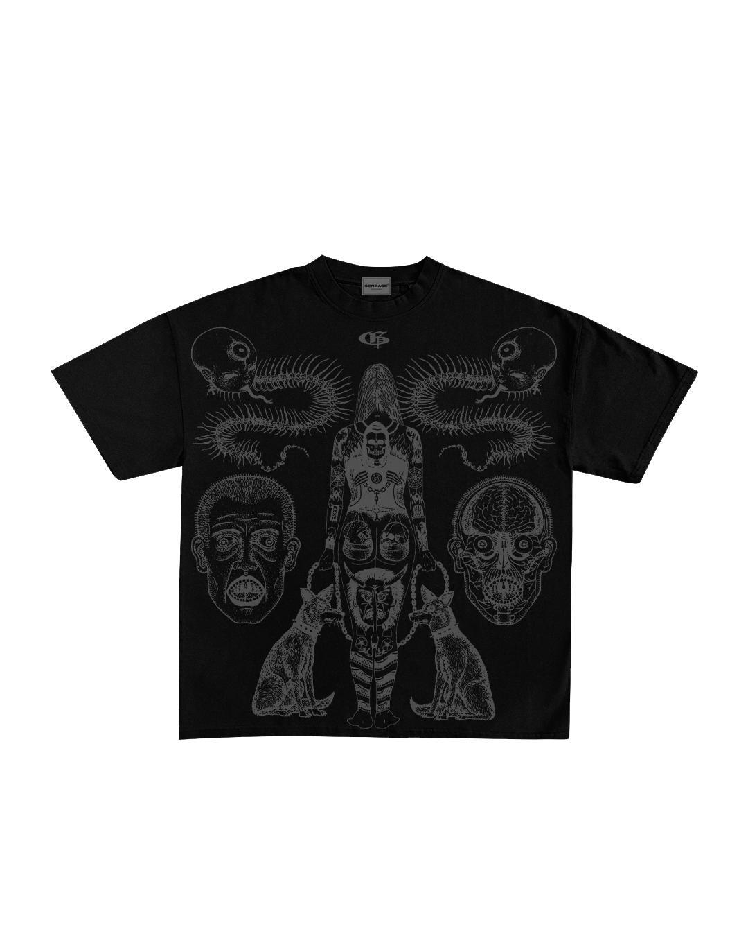 Inked Black Boxy Oversized Tshirt