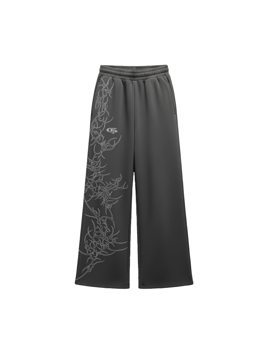 Dark Grey Xyden Unisex Straight Fit Baggy Pants