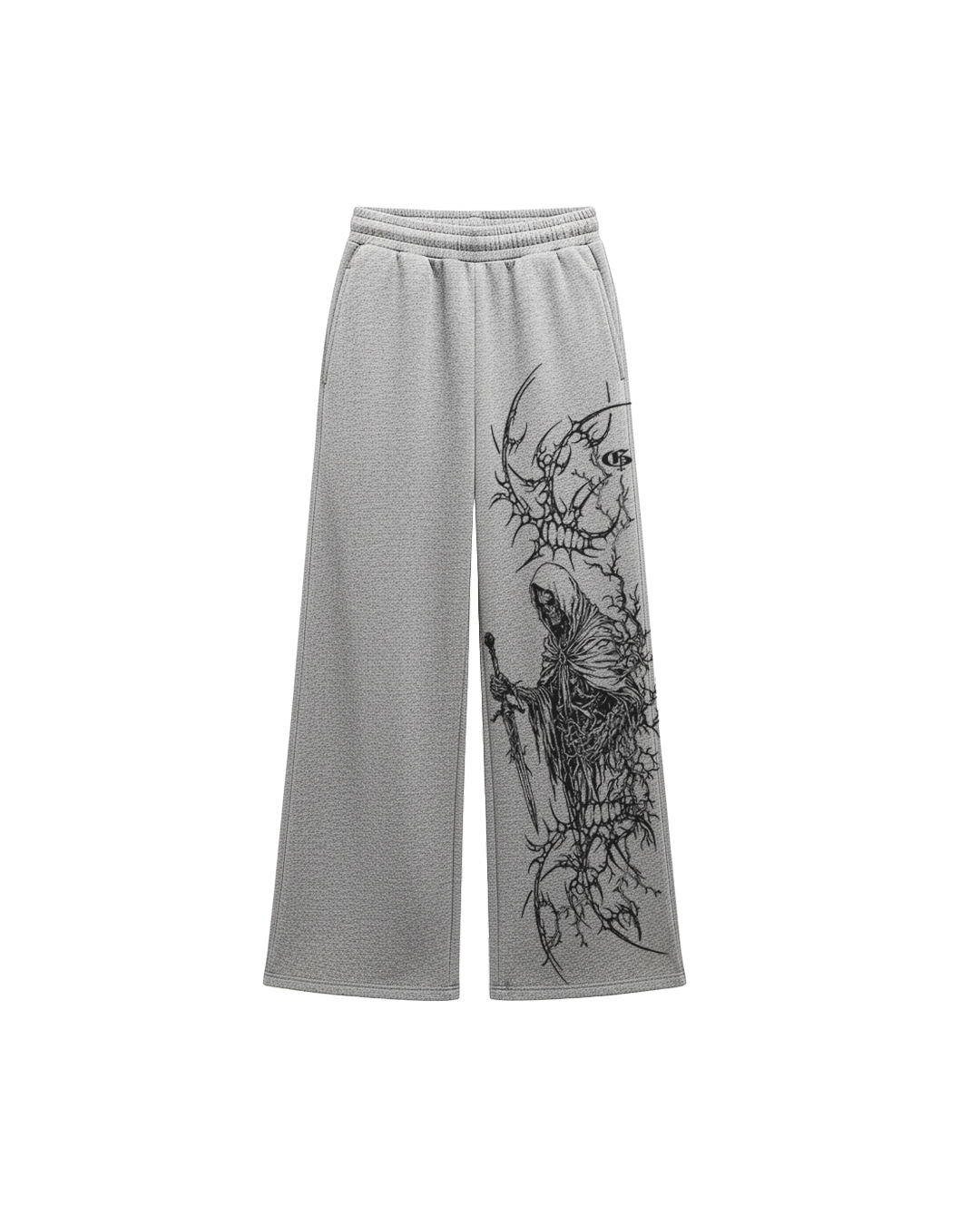 Duelist Grey Melange Unisex Straight Fit Baggy Pants