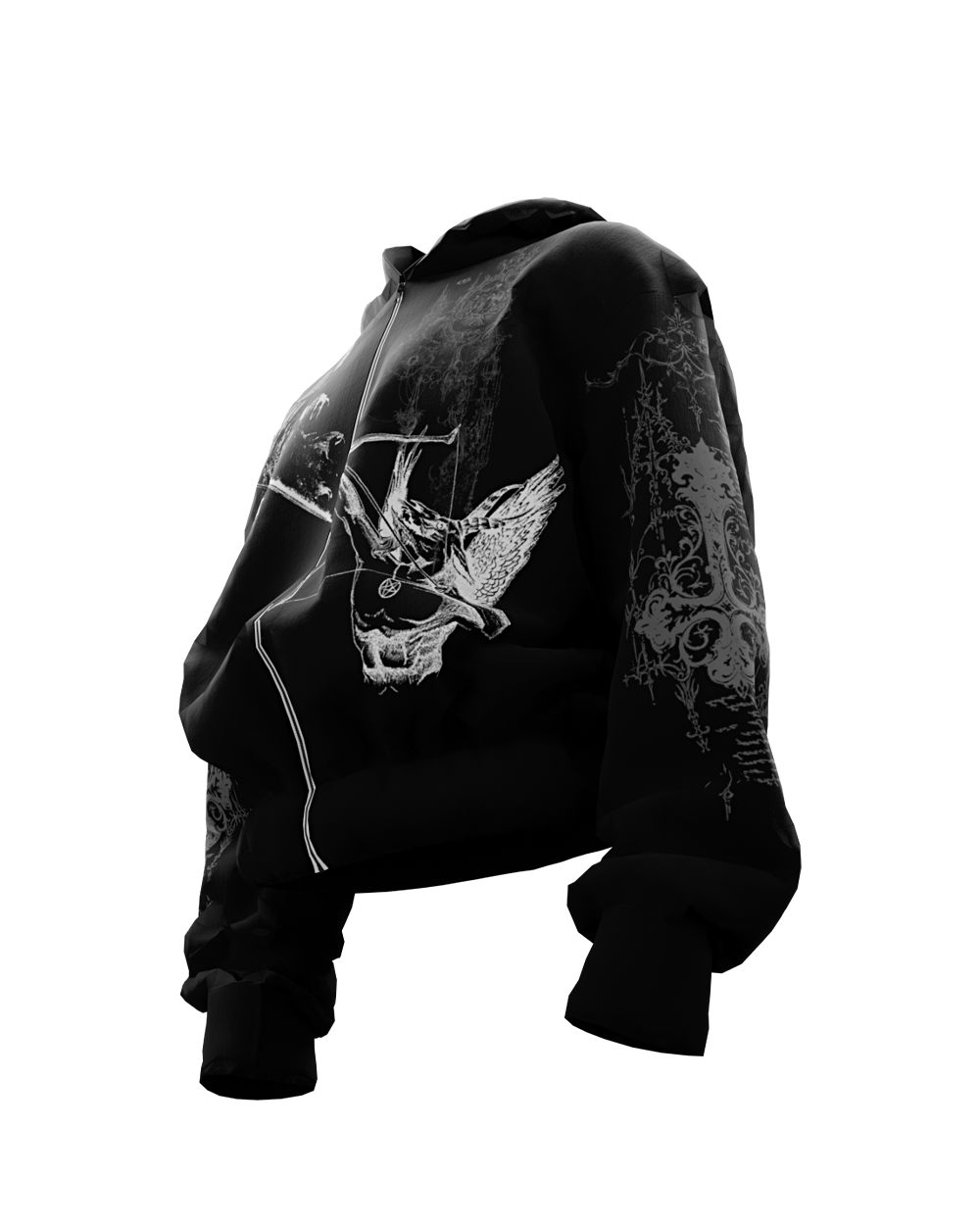 Perish Black Zipper Hoodie