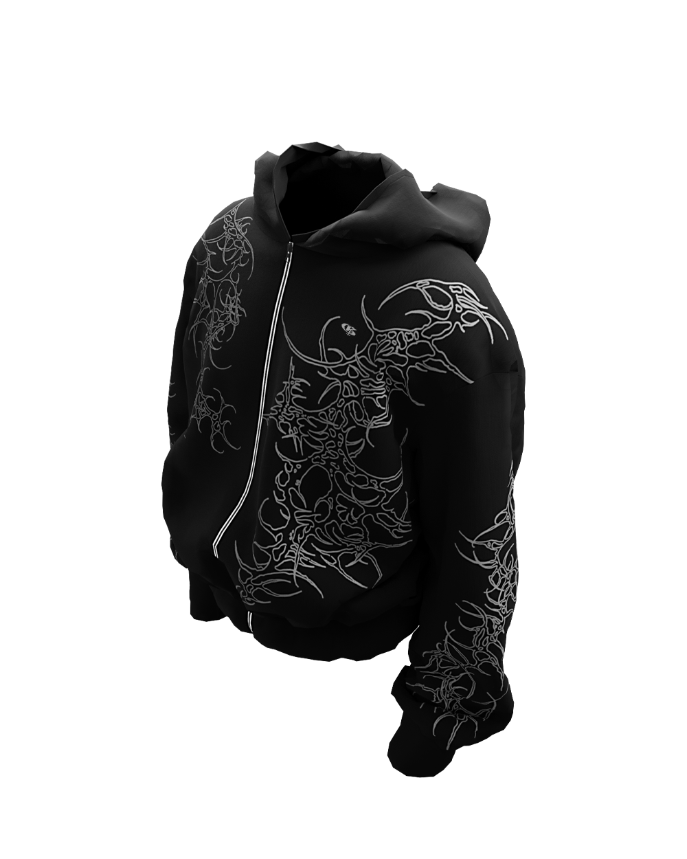 Reaven Black Unisex Zipper Hoodie