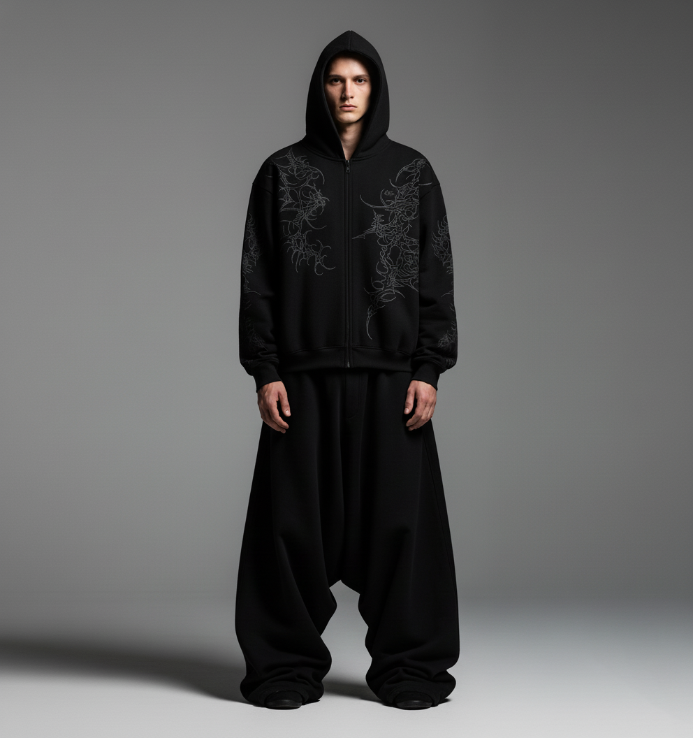Reaven Black Unisex Zipper Hoodie