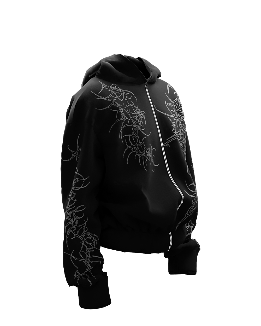 Reaven Black Unisex Zipper Hoodie