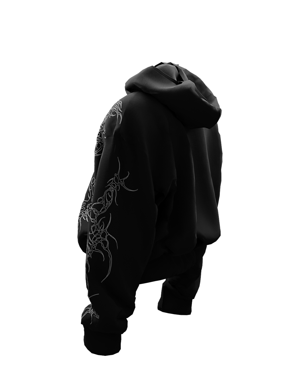 Reaven Black Unisex Zipper Hoodie