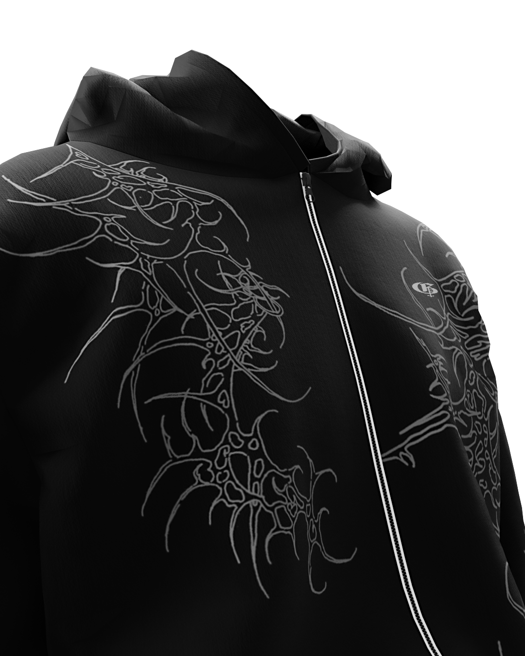 Reaven Black Unisex Zipper Hoodie