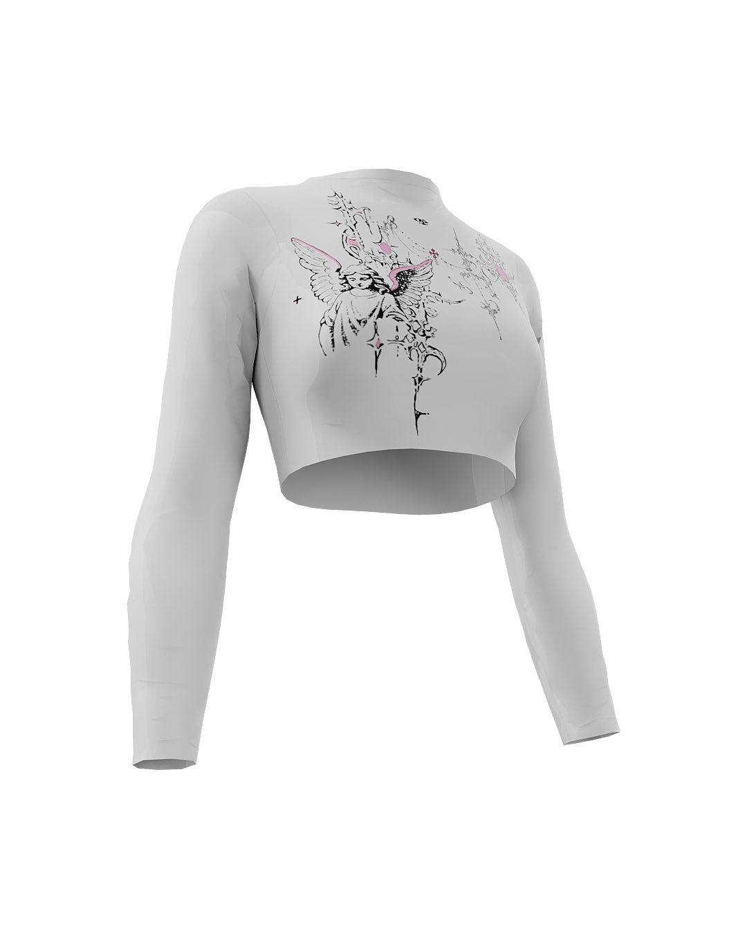 Rosé White Long Sleeve Baby Tee