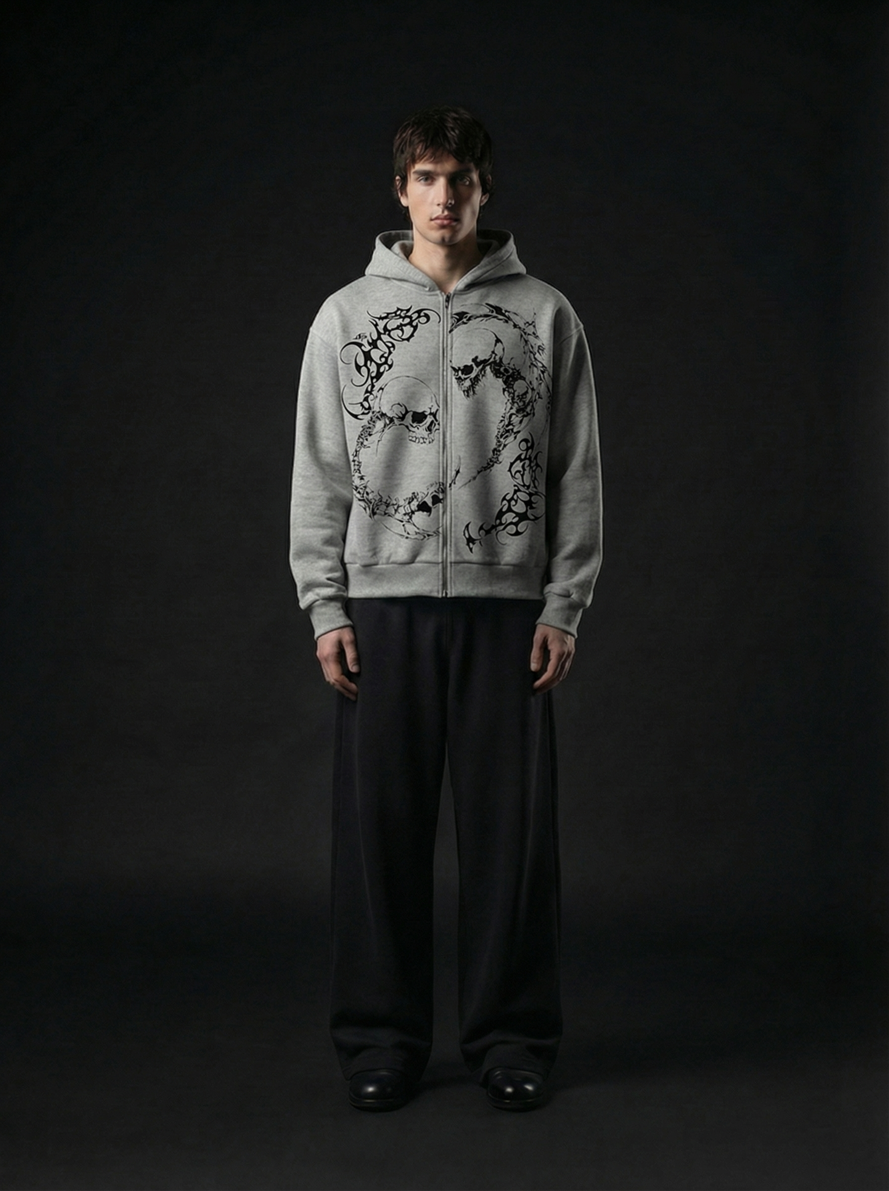Biface Melange Unisex Zipper Hoodie