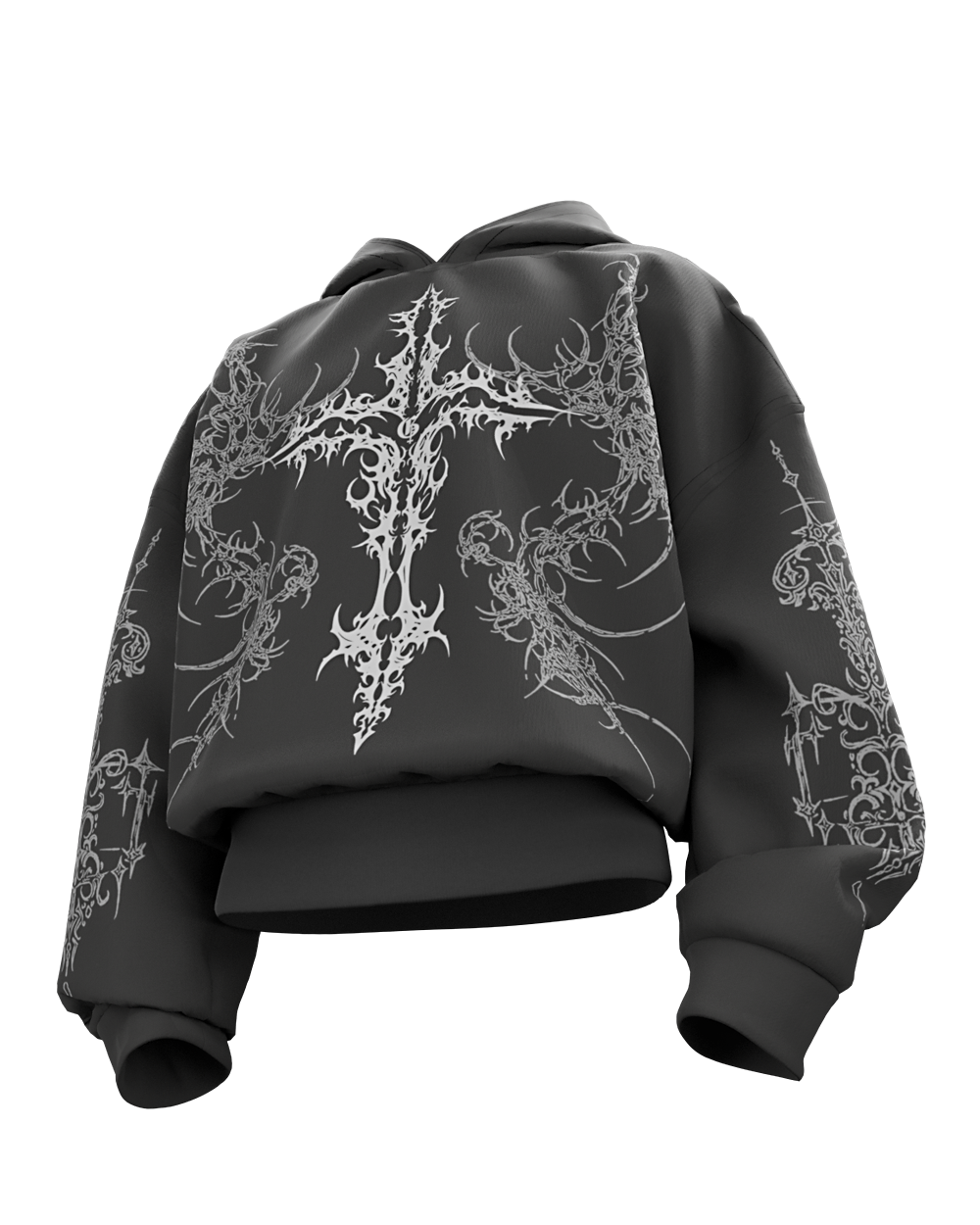 Unholy Dark Grey Boxy Hoodie