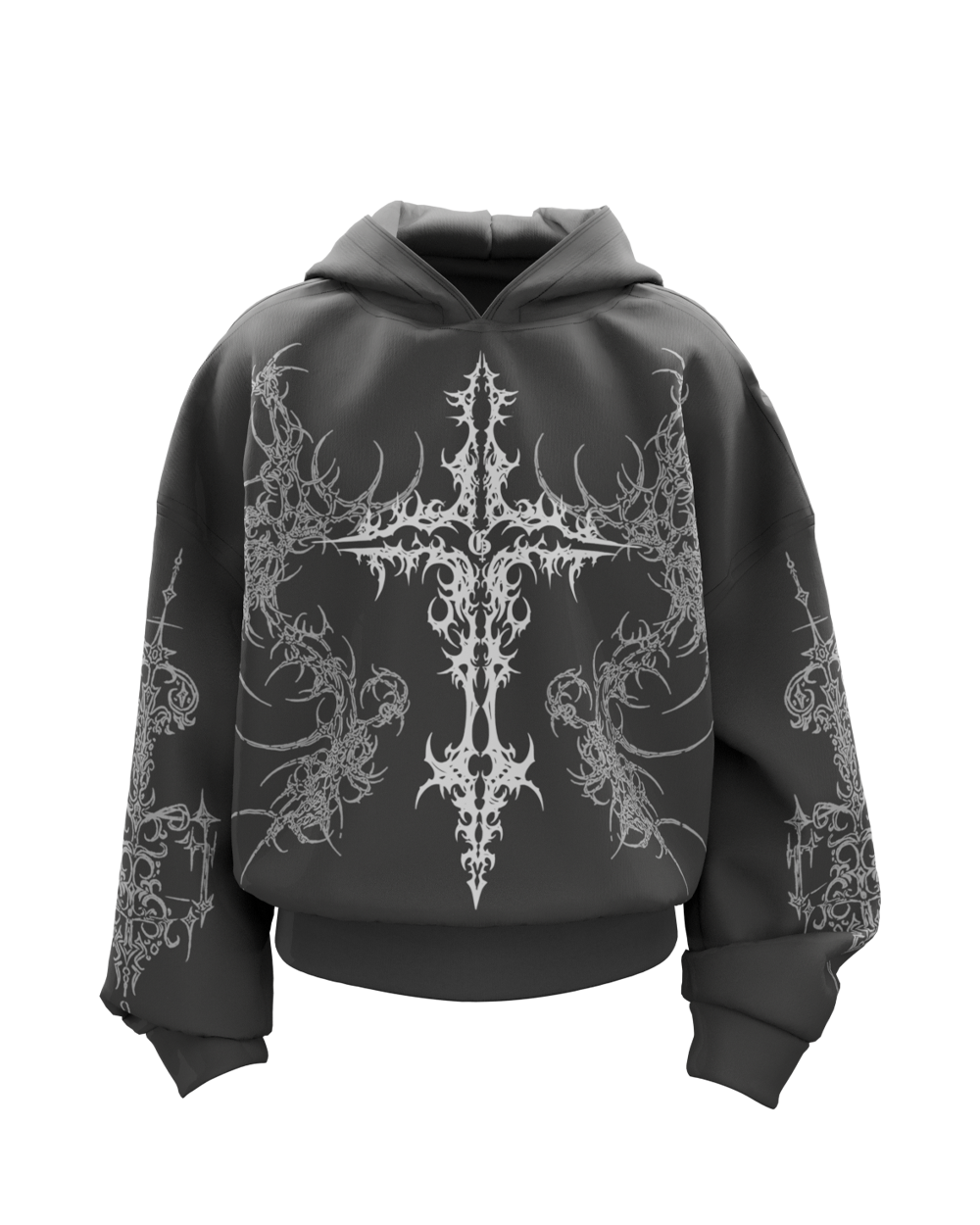 Unholy Dark Grey Boxy Hoodie