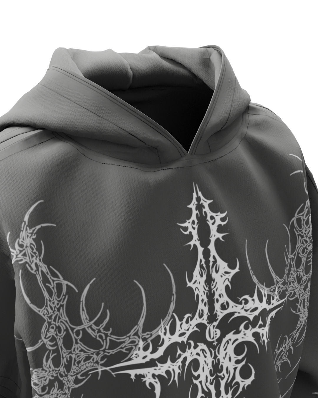 Unholy Dark Grey Boxy Hoodie