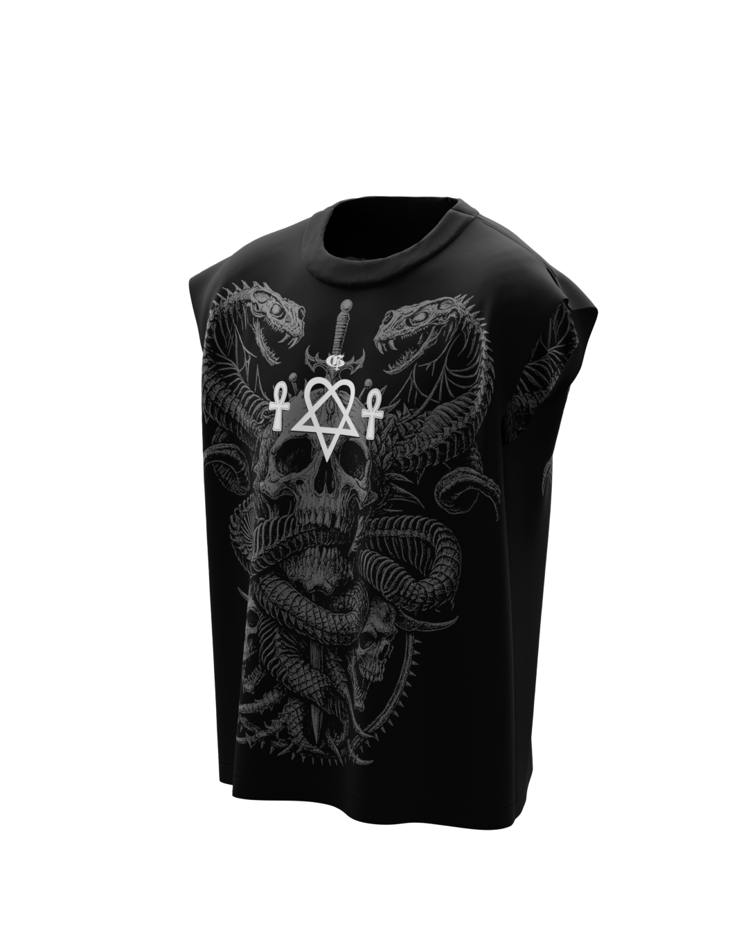 Slither Black Boxy Unisex Vest