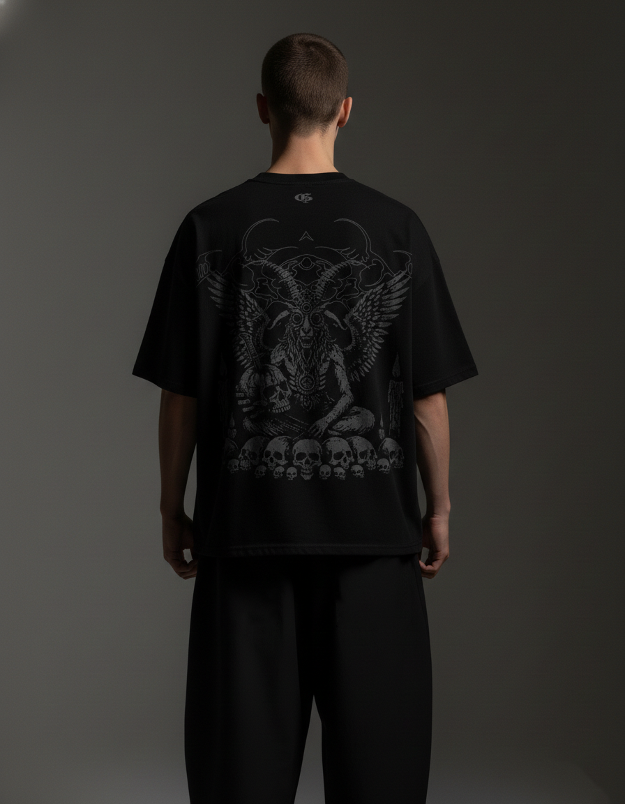 Inked Black Boxy Oversized Tshirt