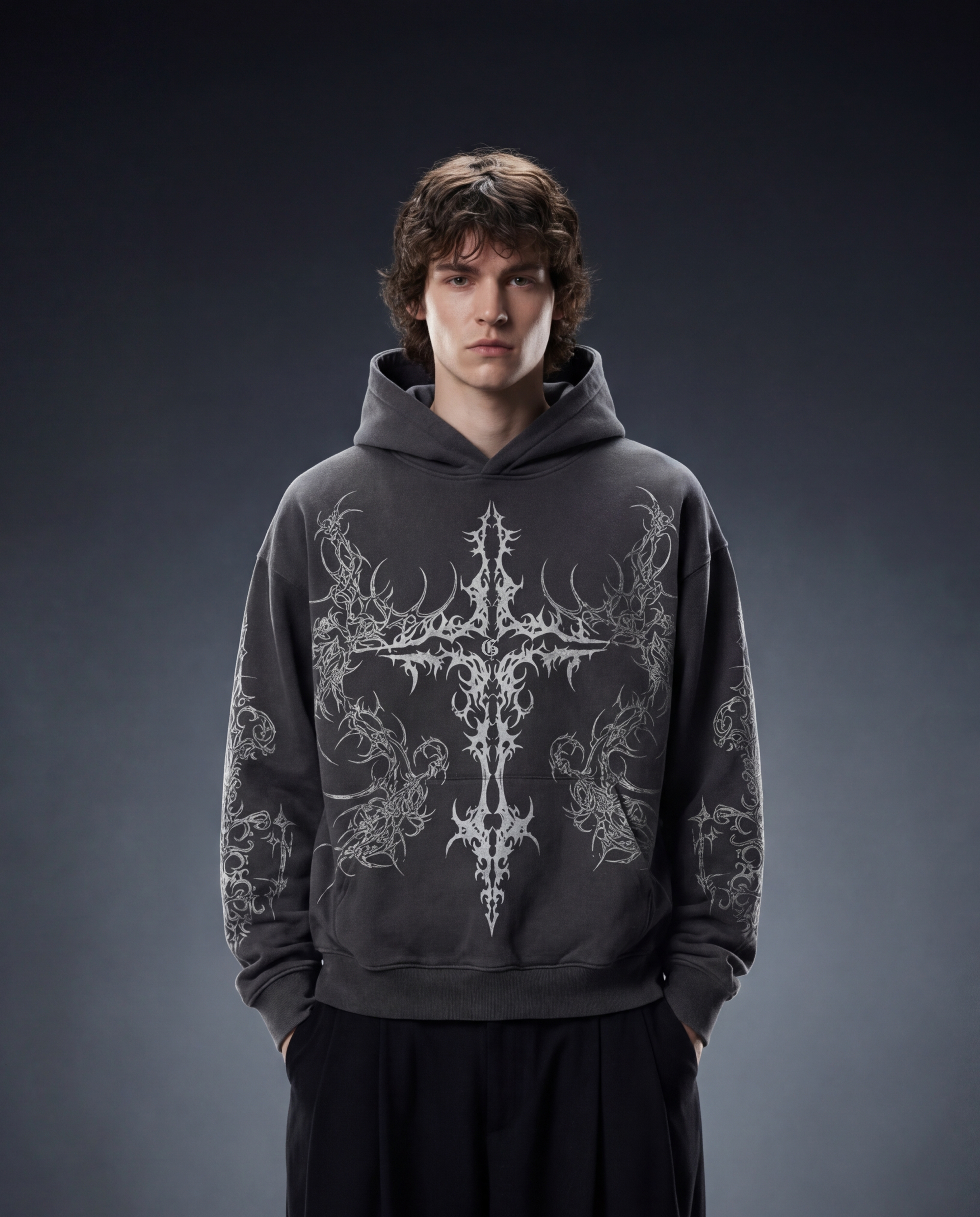 Unholy Dark Grey Boxy Hoodie