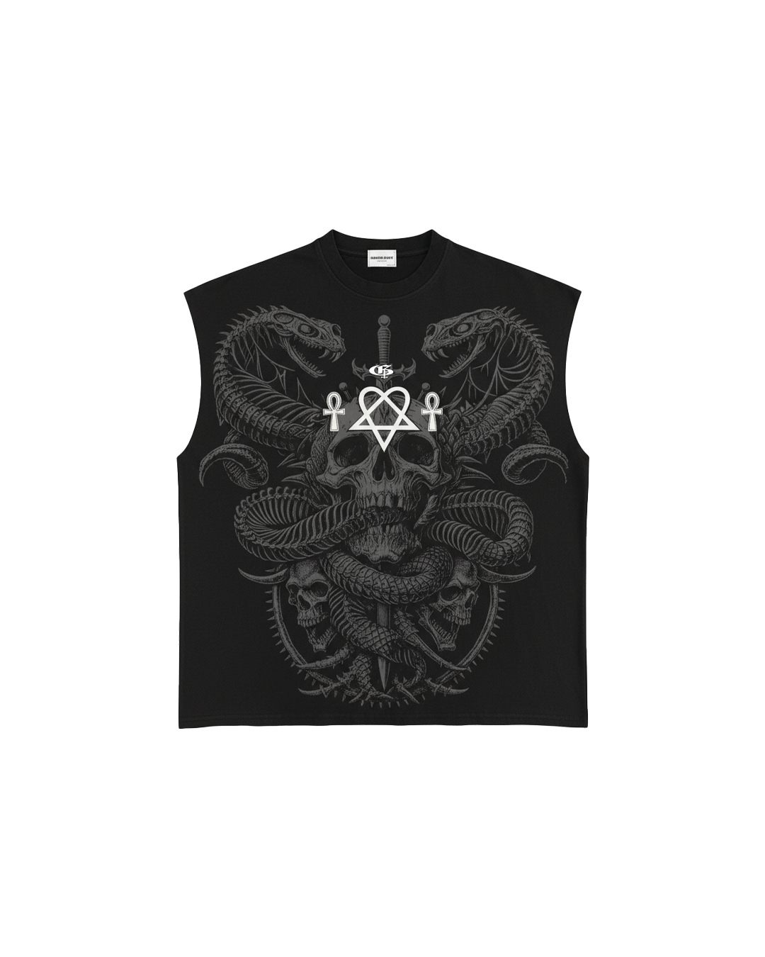 Slither Black Boxy Unisex Vest