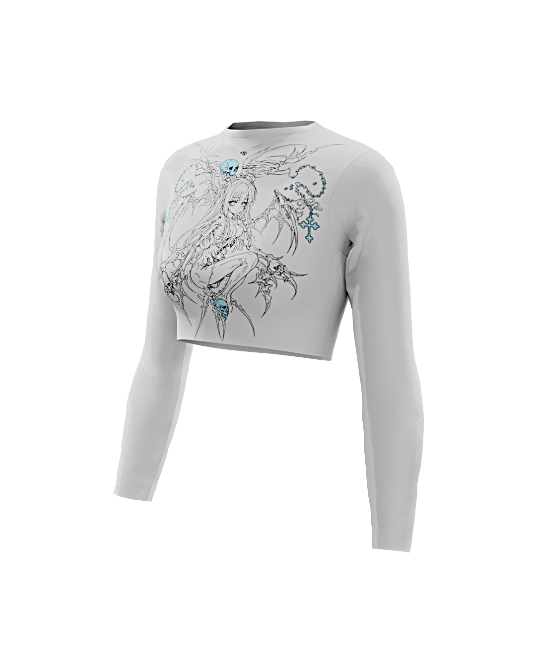 Haze White Long Sleeve Baby Tee