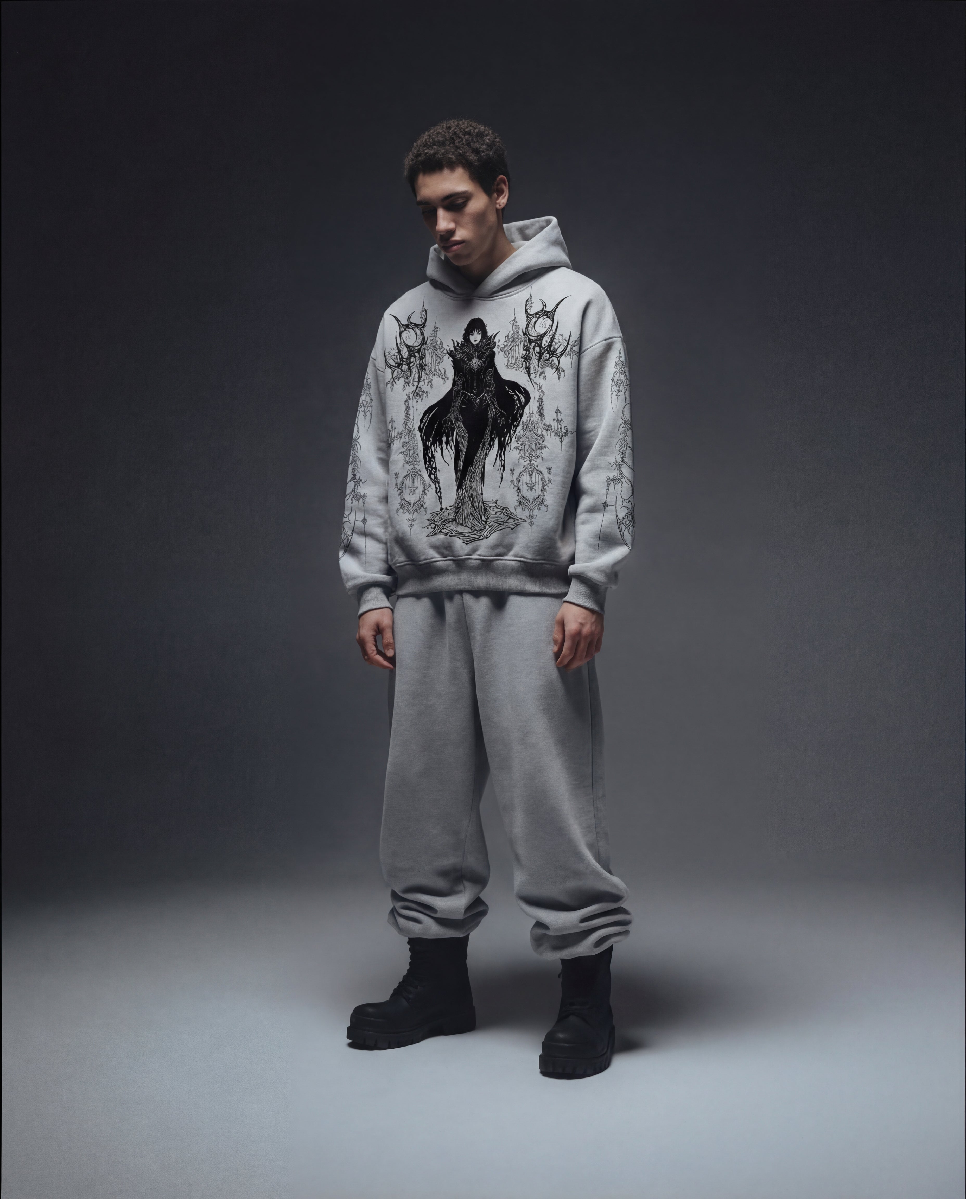 Occula Grey Boxy Oversized Hoodie
