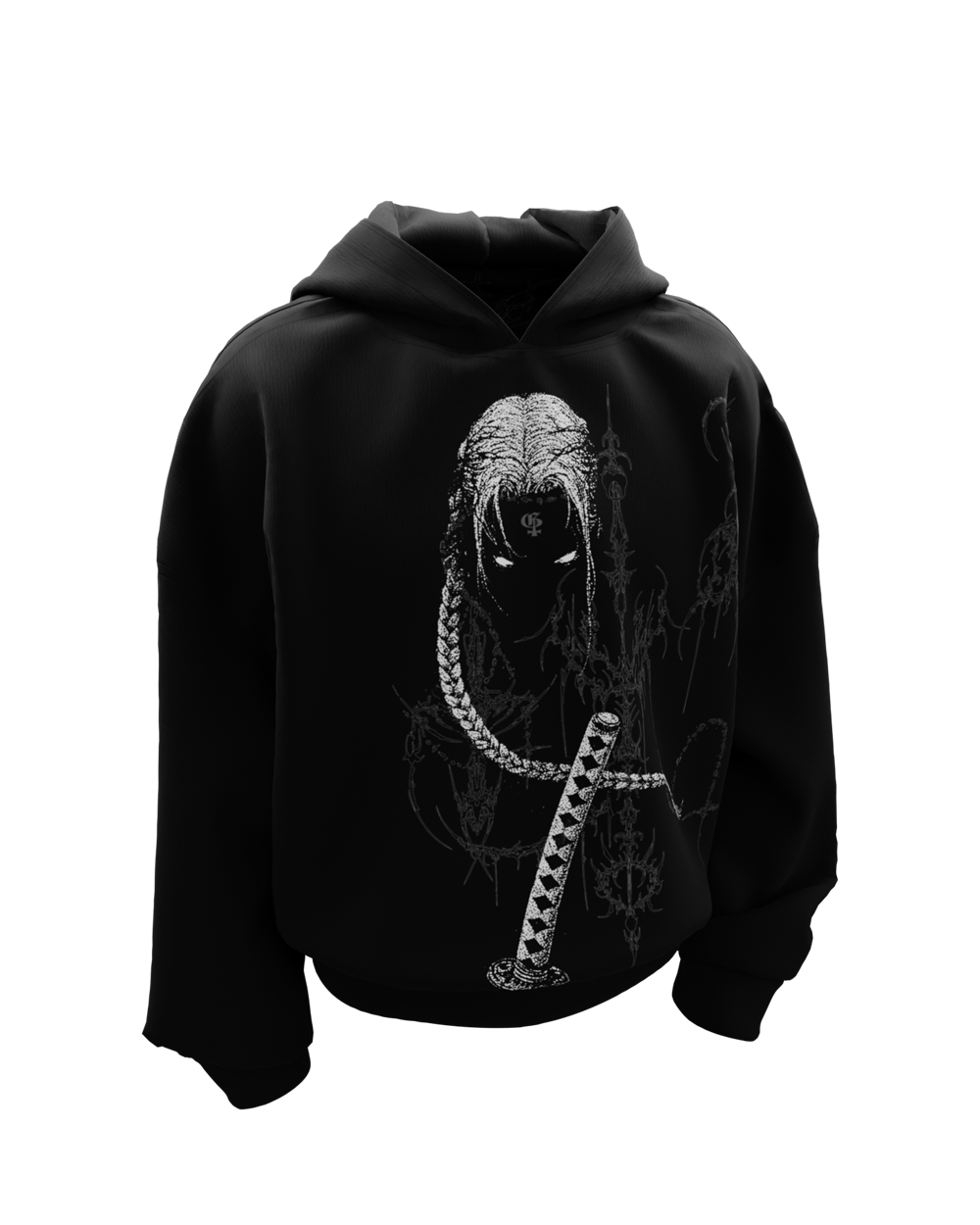 Pierce Black Boxy Oversized Hoodie