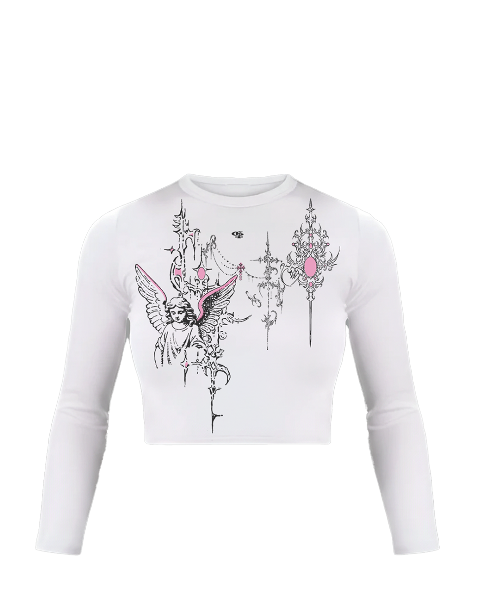 Rosé White Long Sleeve Baby Tee