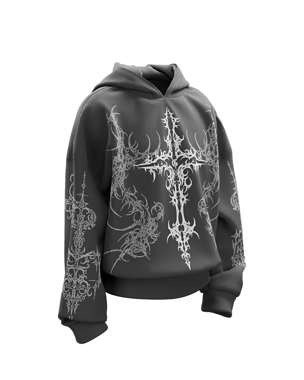 Unholy Dark Grey Boxy Hoodie