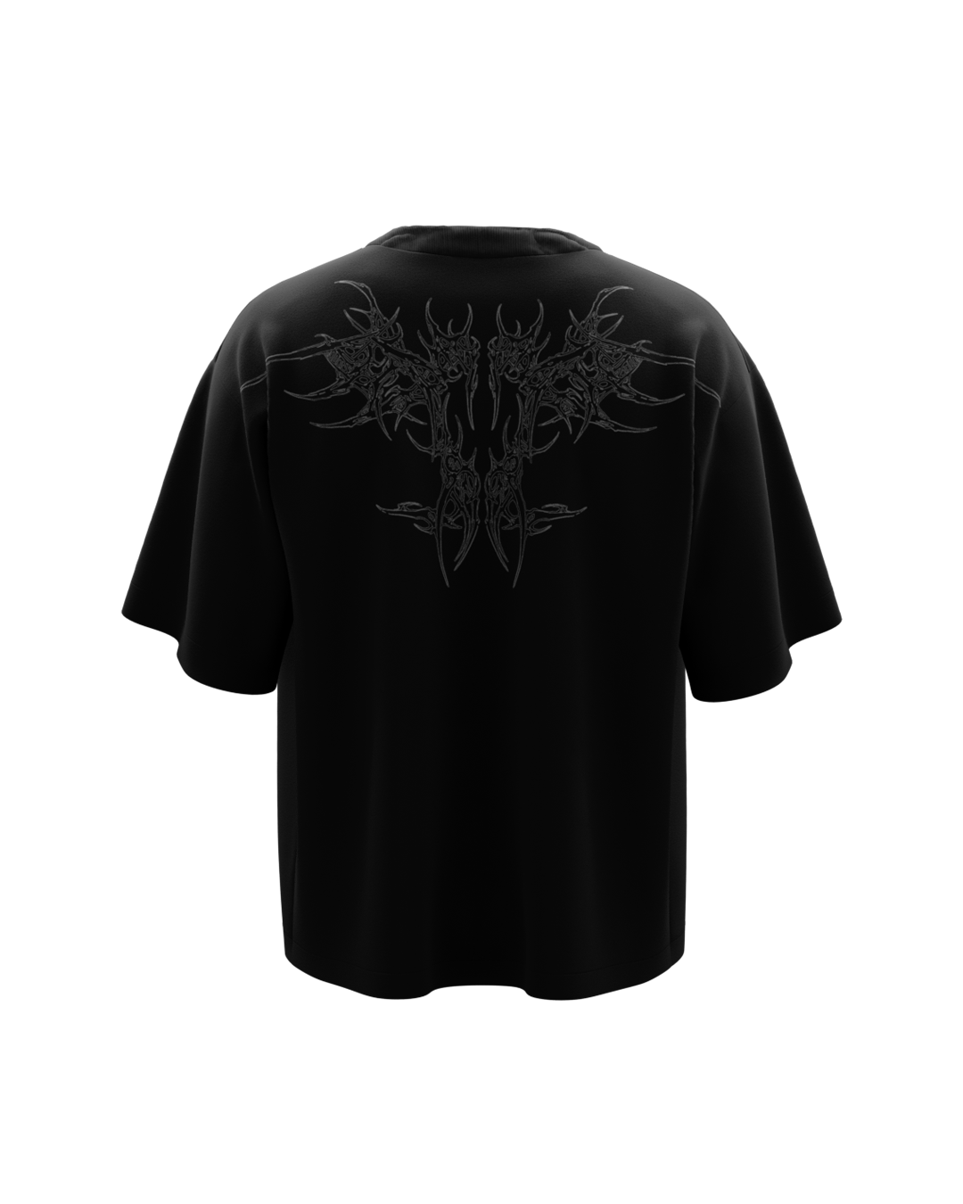 Crimson Black Boxy Oversized Tshirt