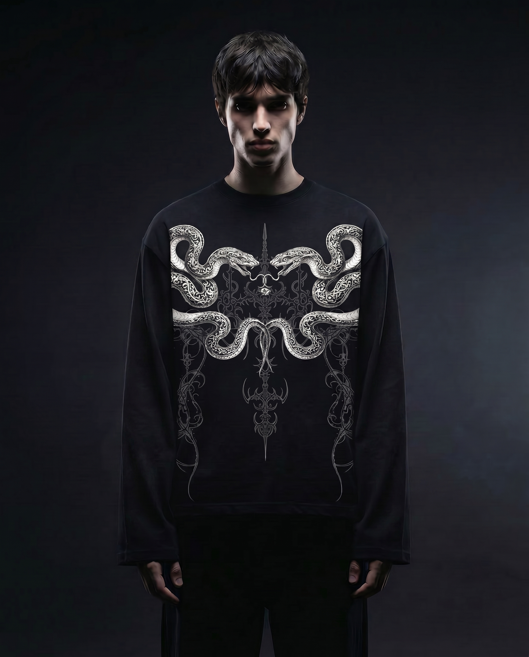 Sheath Black Full Sleeve T Shirt