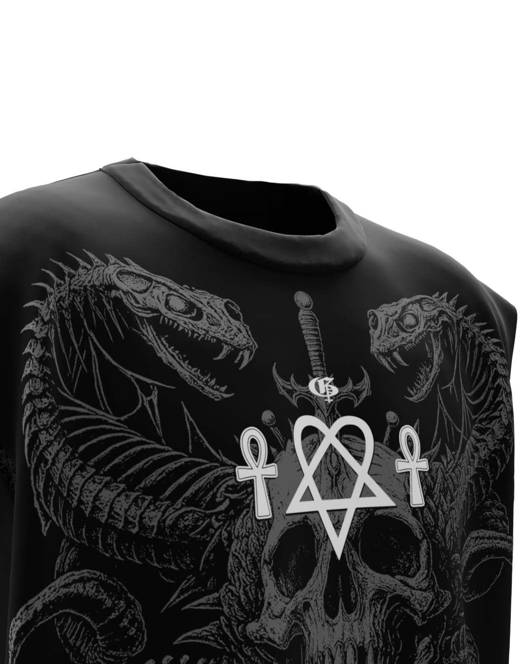 Slither Black Boxy Unisex Vest